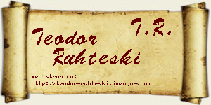Teodor Ruhteski vizit kartica